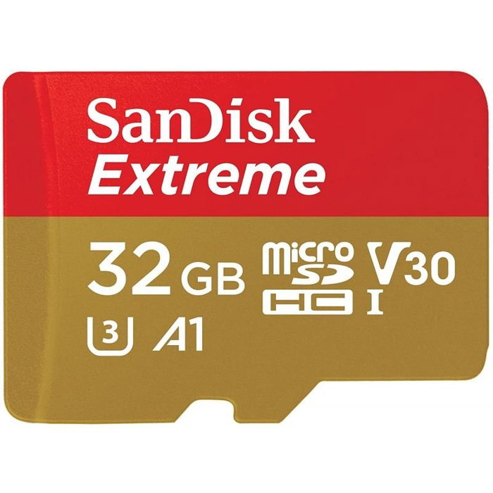 SanDisk SDSQXAF-032G-GN6MA Tarjeta de Memoria Extreme 32GB microSD UHS-I Clase 10 con Adaptador - Velocidad de Lectura hasta 100MB/s